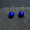 Standing lapis lazuli earrings with upright gold-plated S925 silver hooks