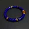 Close imperial-blue lapis bracelet with Nanhong agate and gold spacers