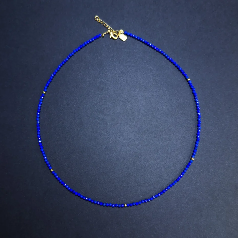 Imperial Lapis Lazuli Faceted Bead Necklace