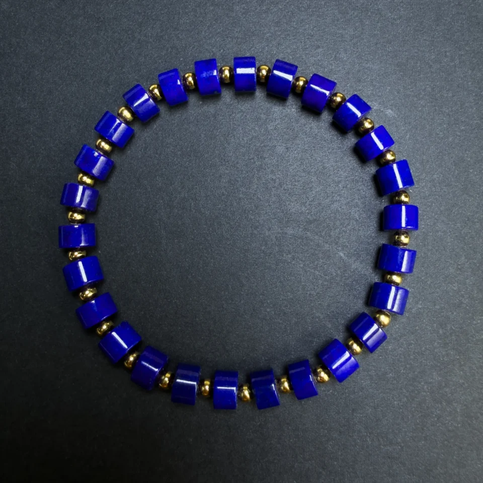 Imperial Lapis Lazuli Geometric Stretch Bracelet