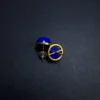 Rear and side view of lapis lazuli bezel stud earrings