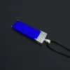 Low-angle detail of rectangular lapis pendant and silver corner prongs