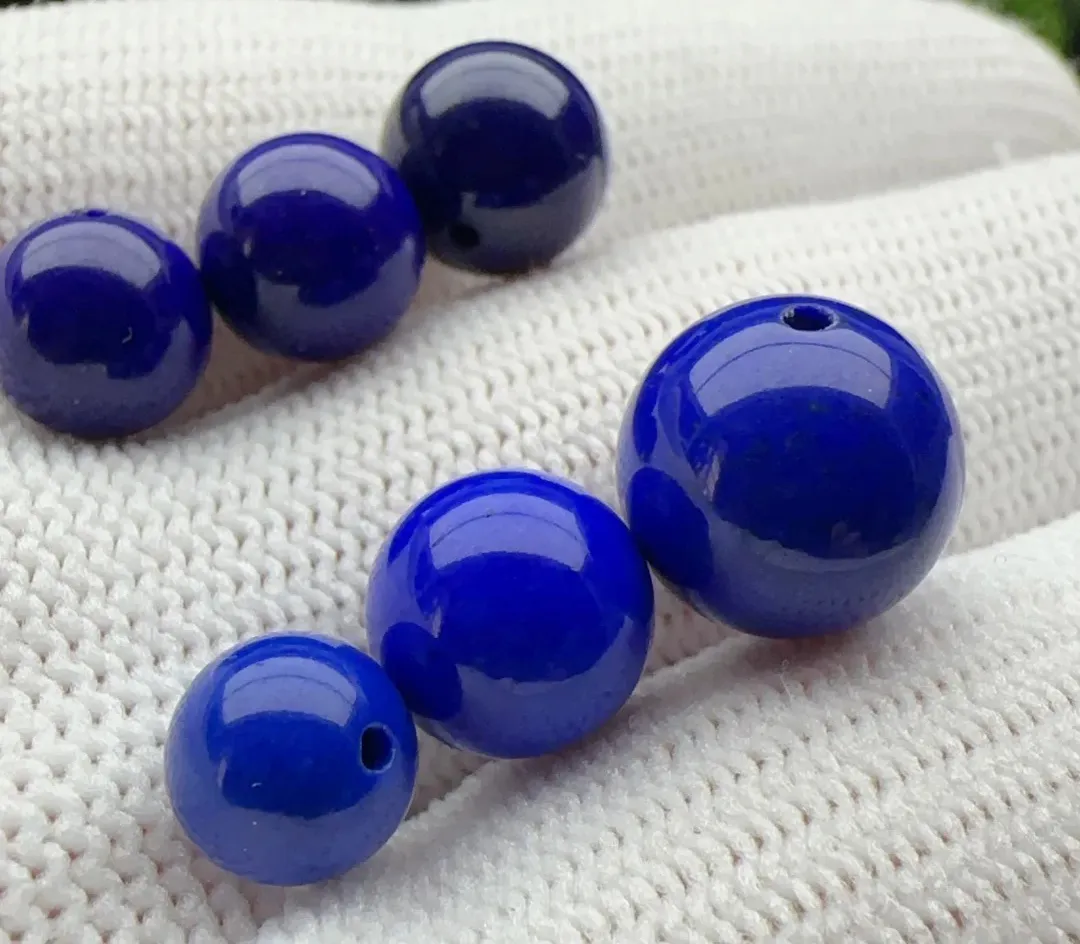 Saturated royal-blue lapis compared with calcite-rich gray-blue lapis
