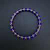 Round bracelet layout with polished royal-blue cylinder beads
