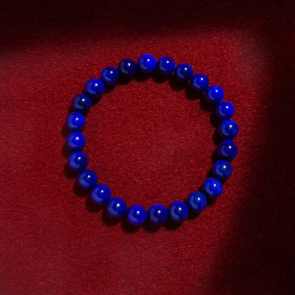 Lapis Lazuli Stretch Bracelet – 7mm Pure Blue Beads